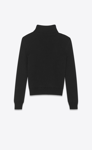 Rollkragenpullover aus schwarzer Wolle
